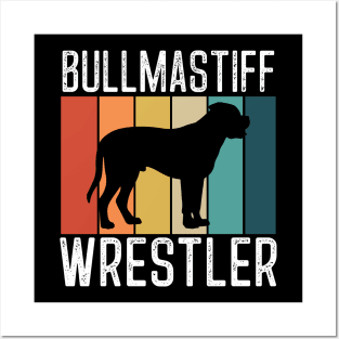 Funny Bullmastiff Gift Bullmastiff Wrestler Cool Dog Tee Posters and Art